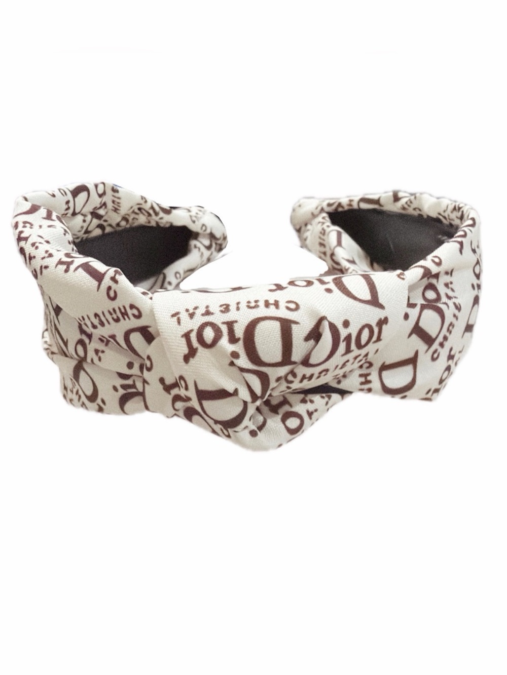 NWOT Fashion Headband Cream “D” Prints